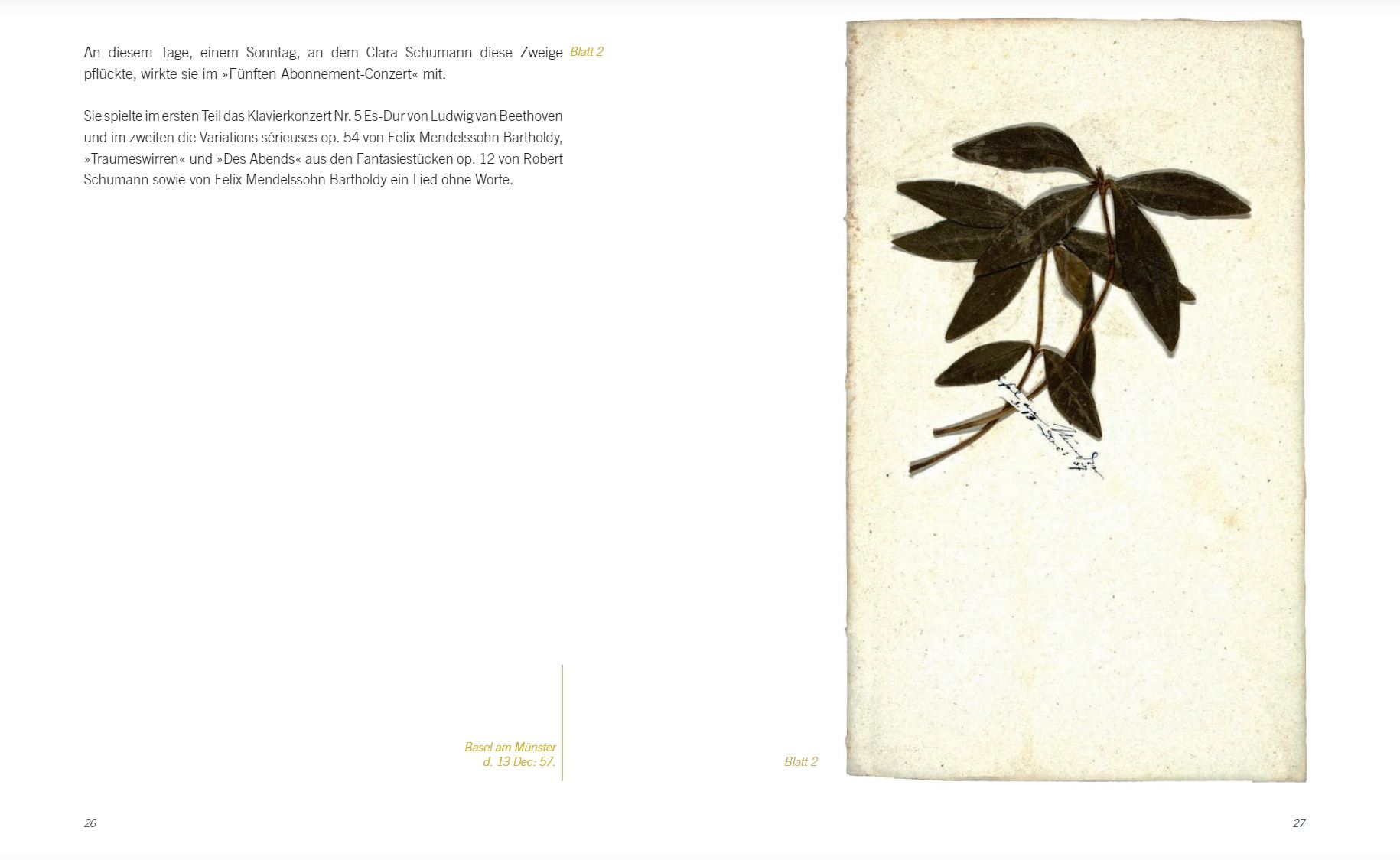 Beispielseite 1 zu Das Berliner Blumentagebuch der Clara Schumann 1857-1859  Neuausgabe 2019