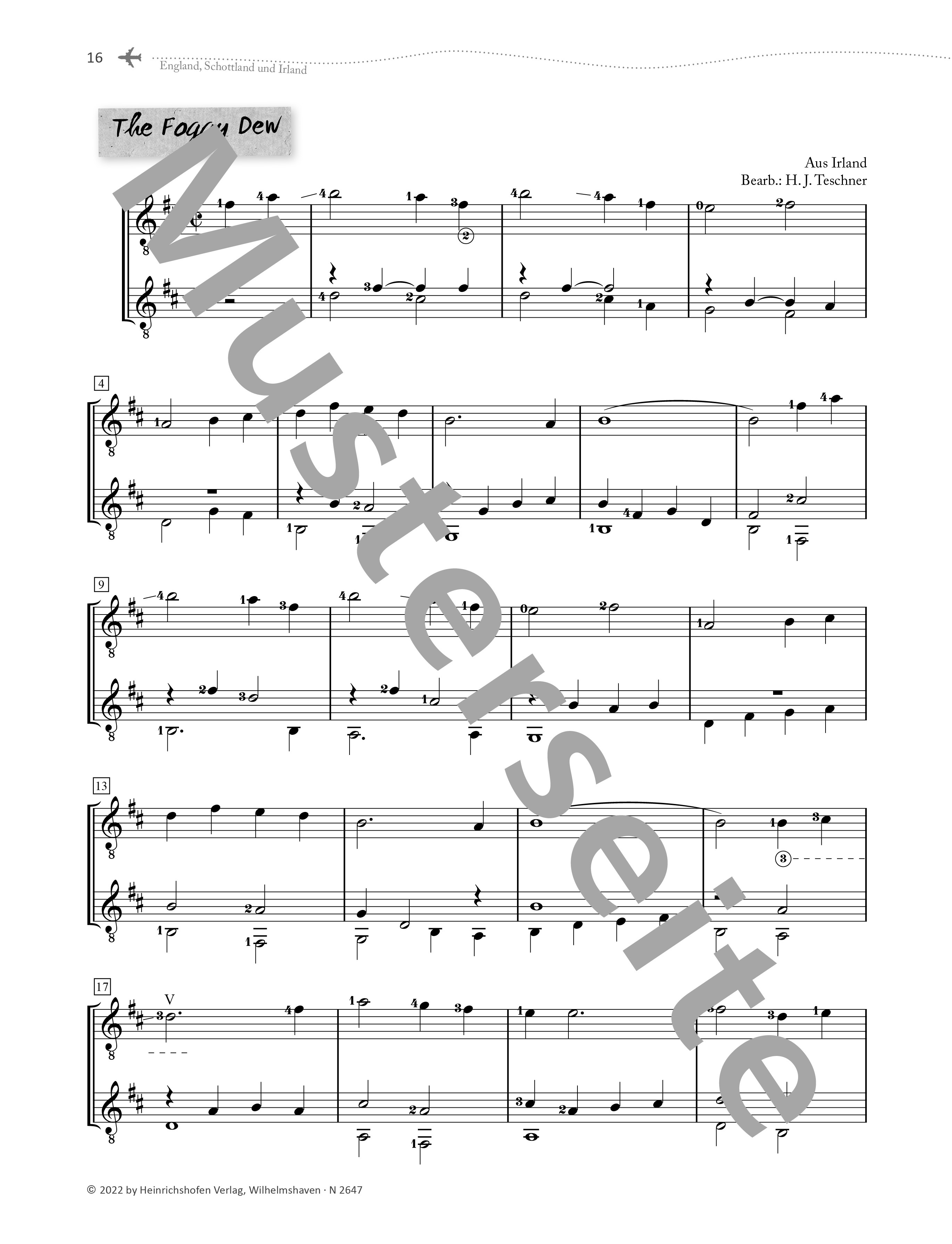 Beispielseite 1 zu Das gro�e Reisetagebuch f�r 2 Gitarren oder Altblockfl�te (Querfl�te) und Gitarre
