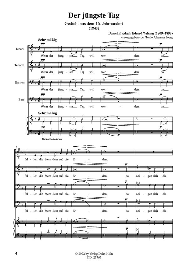 Beispielseite 1 zu Der j�ngste Tag f�r M�nnerchor a cappella Partitur