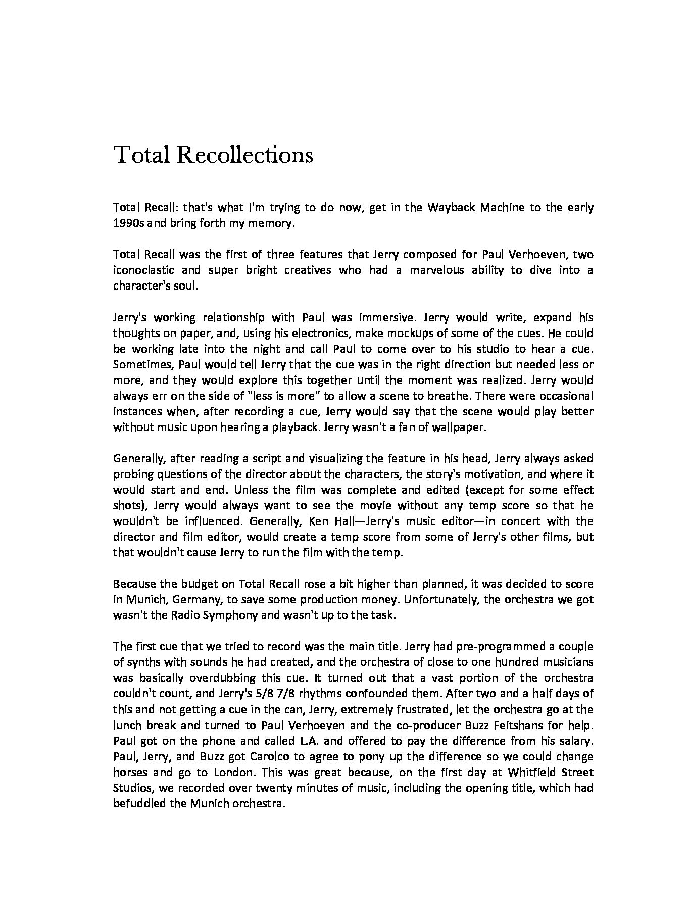 Beispielseite 2 zu Die totale Erinnerung � Total Recall for orchestra full score (2nd edition)