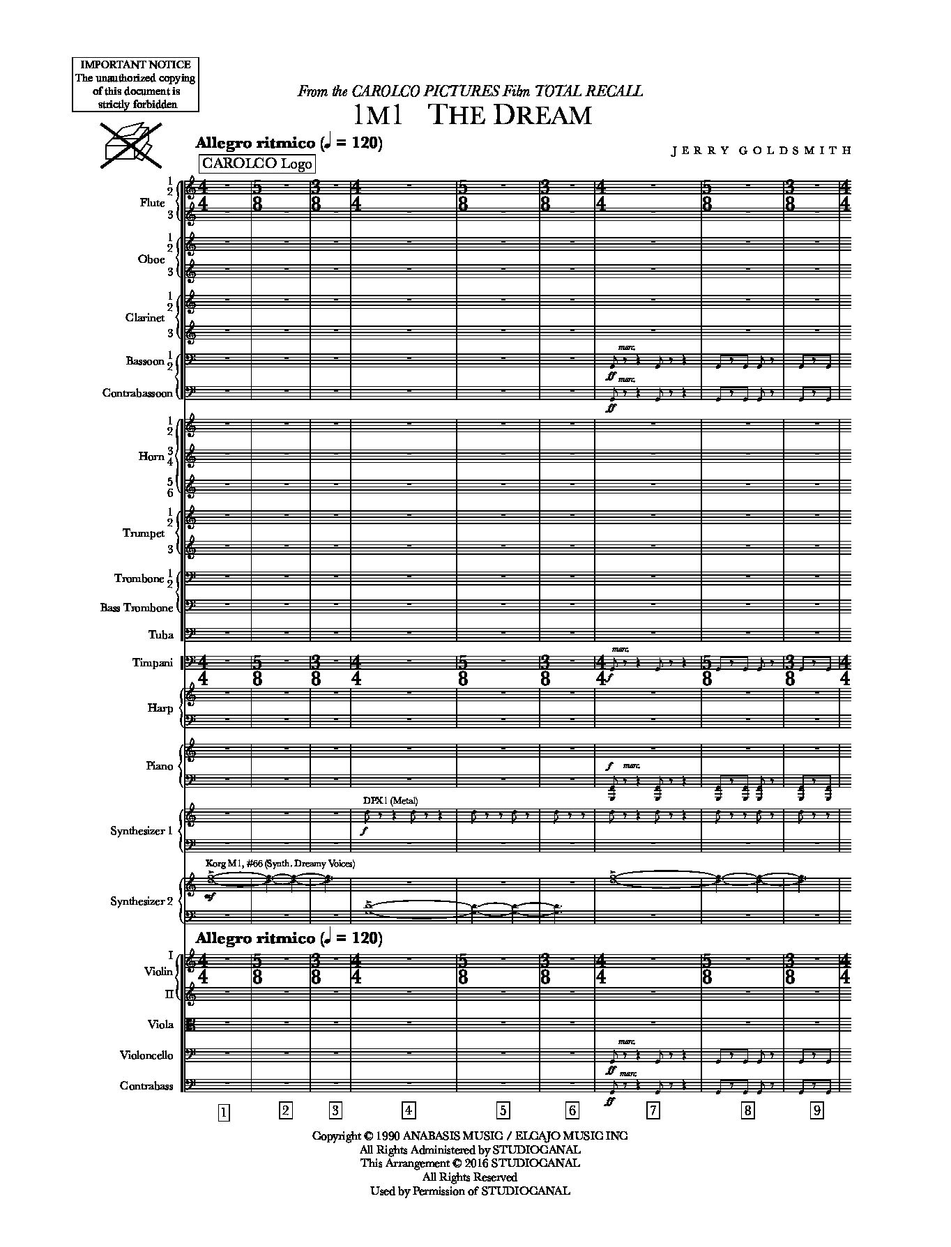 Beispielseite 4 zu Die totale Erinnerung � Total Recall for orchestra full score (2nd edition)