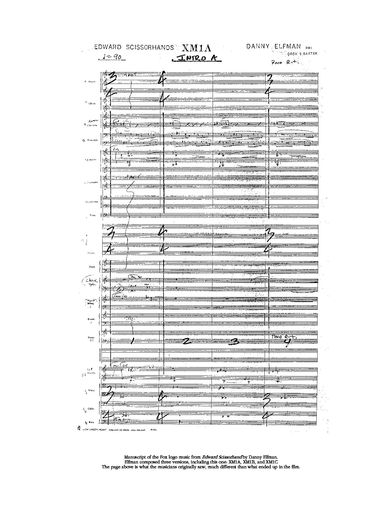 Beispielseite 2 zu Edward Scissorhands for orchestra original score book