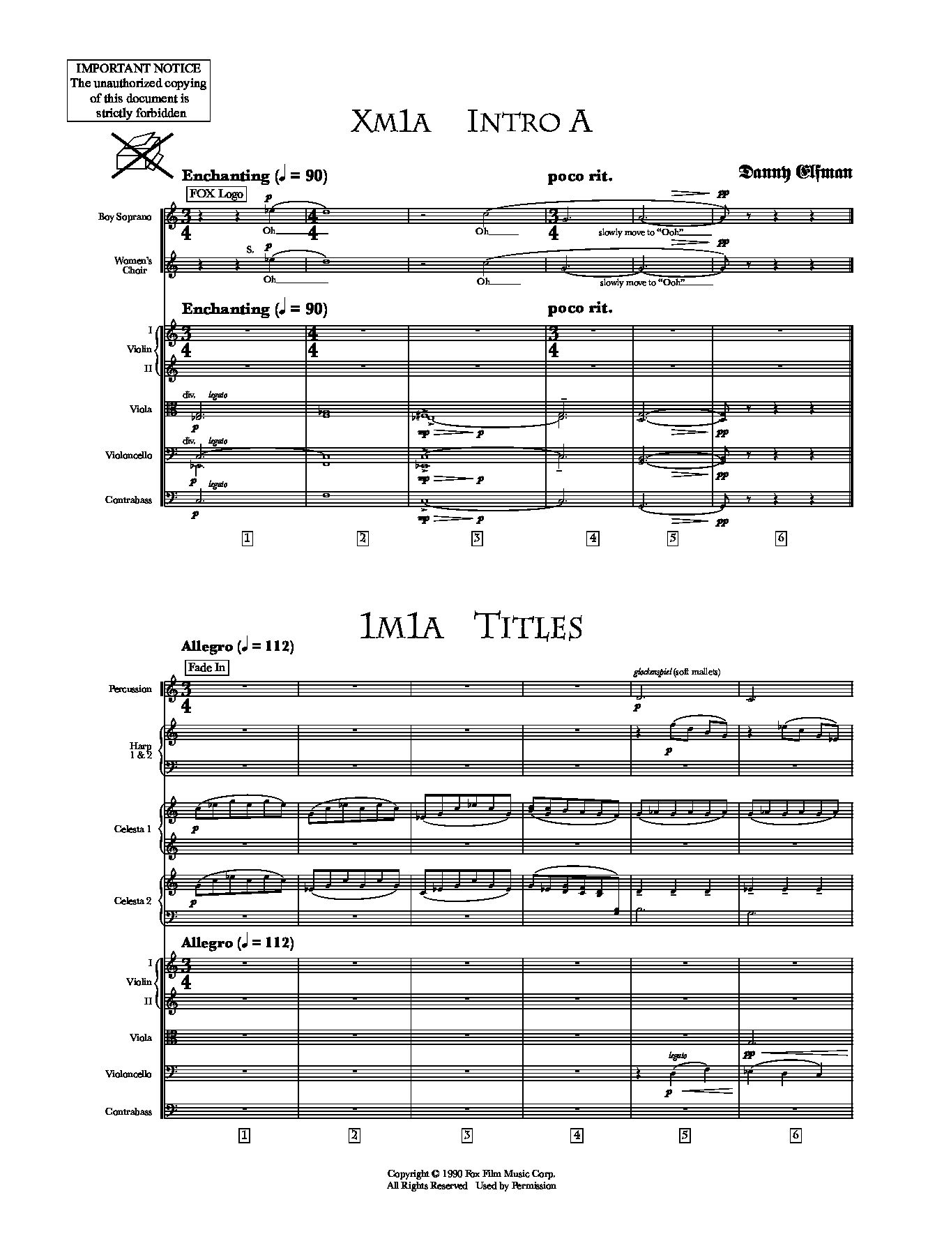 Beispielseite 5 zu Edward Scissorhands for orchestra original score book