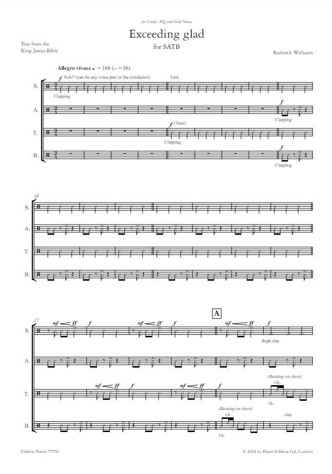 Beispielseite 1 zu Exceeding glad for mixed choir a cappella  choral score