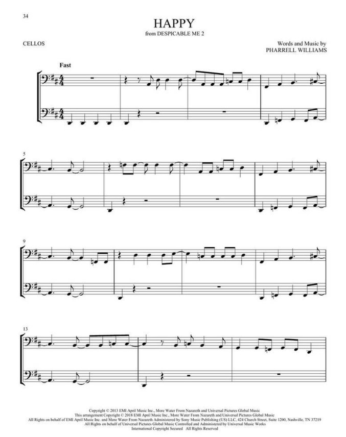 Beispielseite 1 zu First 50 Duets for Cellos for 2 cellos score