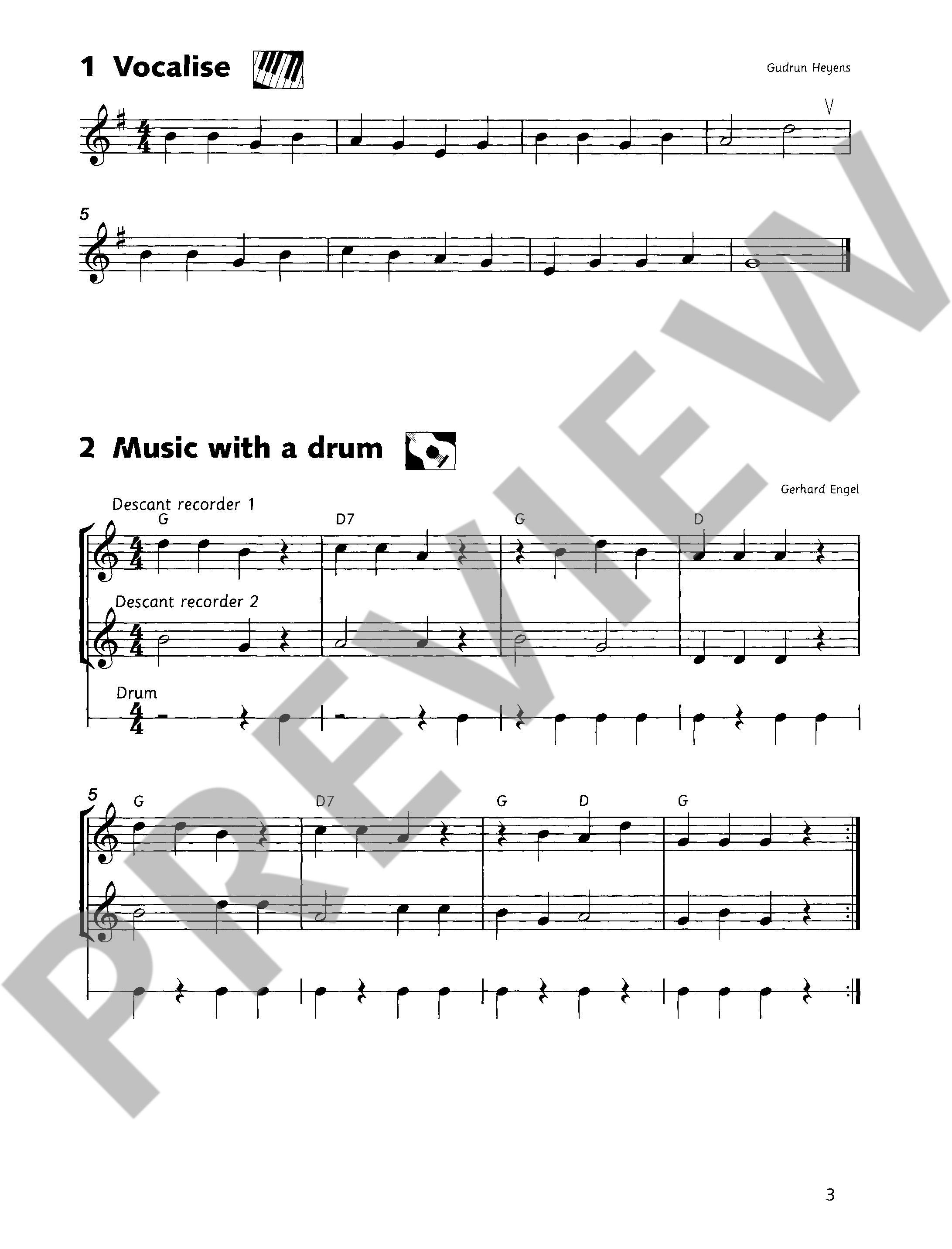 Beispielseite 1 zu Fun and Games with the Recorder Tune book 2 for 1-4 recorders and piano