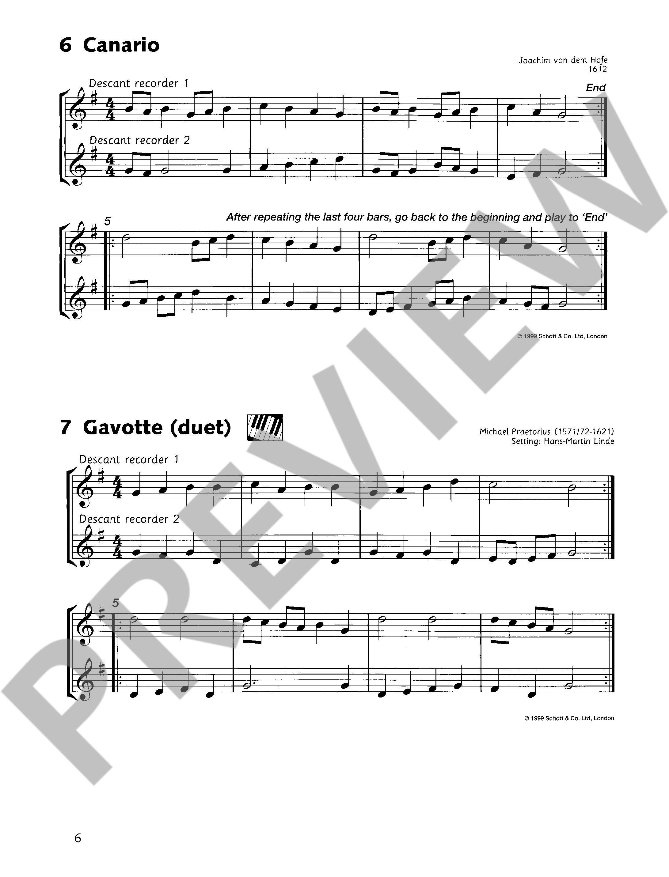 Beispielseite 4 zu Fun and Games with the Recorder Tune book 2 for 1-4 recorders and piano