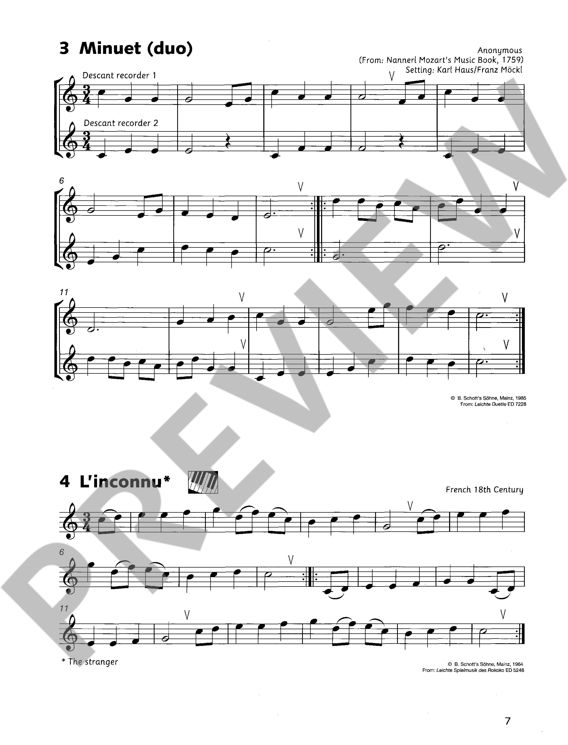 Beispielseite 4 zu Fun and Games with the Recorder Tune Book 3 for 1-4 recorders and piano
