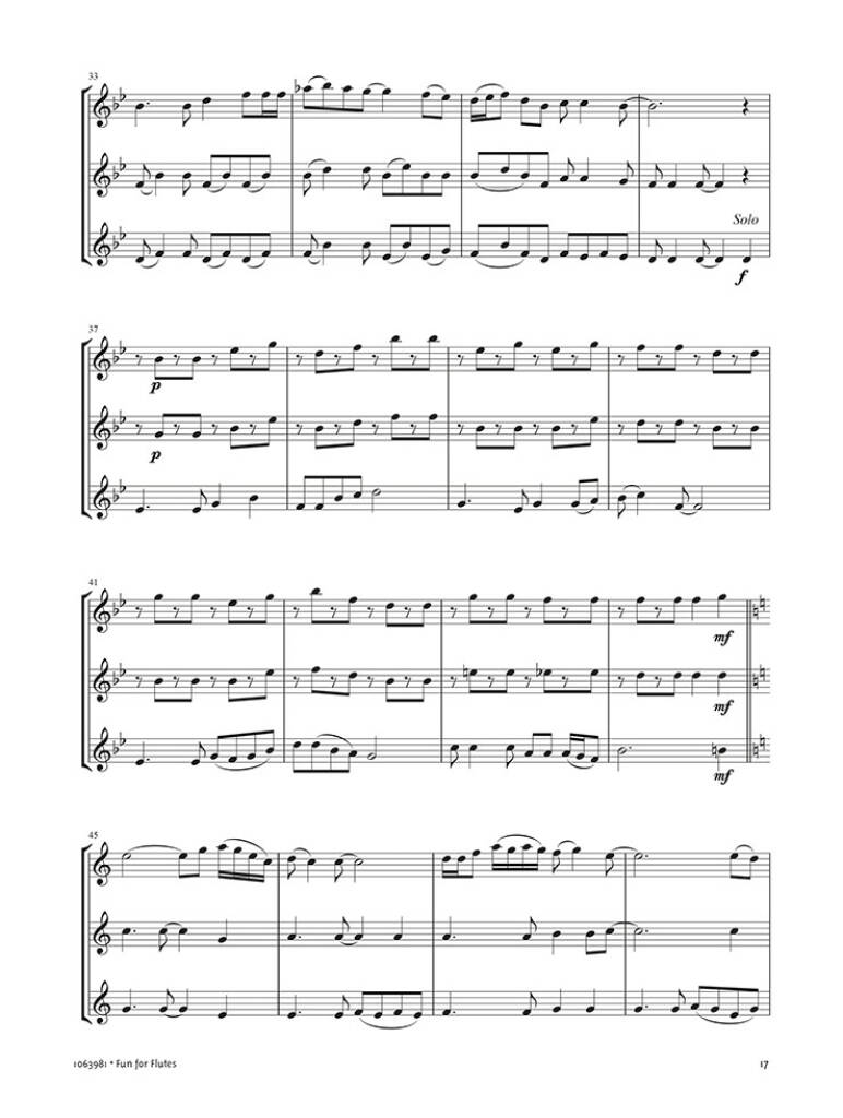 Beispielseite 3 zu Fun for flutes (+Online-Audio)   for 3 flutes score and parts