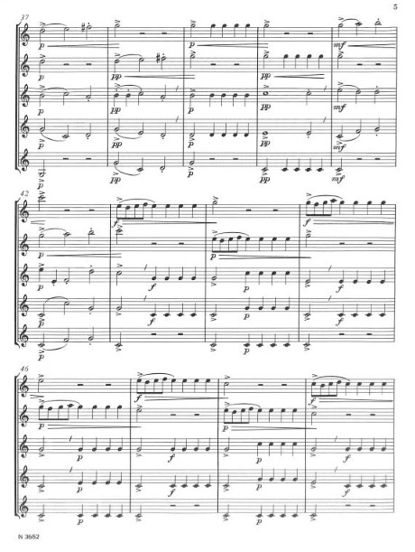 Beispielseite 2 zu Galliard Battaglia f�r 2 Bb-Piccolo-Trompeten und 3 Bb-Trompeten Partitur und Piccolotrompetenpartitur
