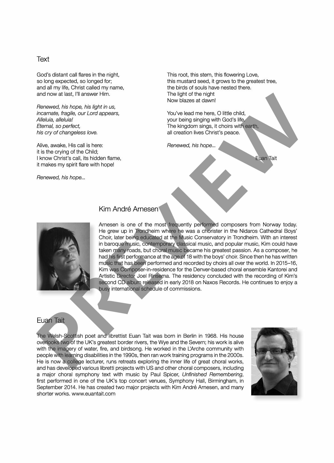 Beispielseite 2 zu His Light in us for mixed chorus (with divisi) and piano score (en)
