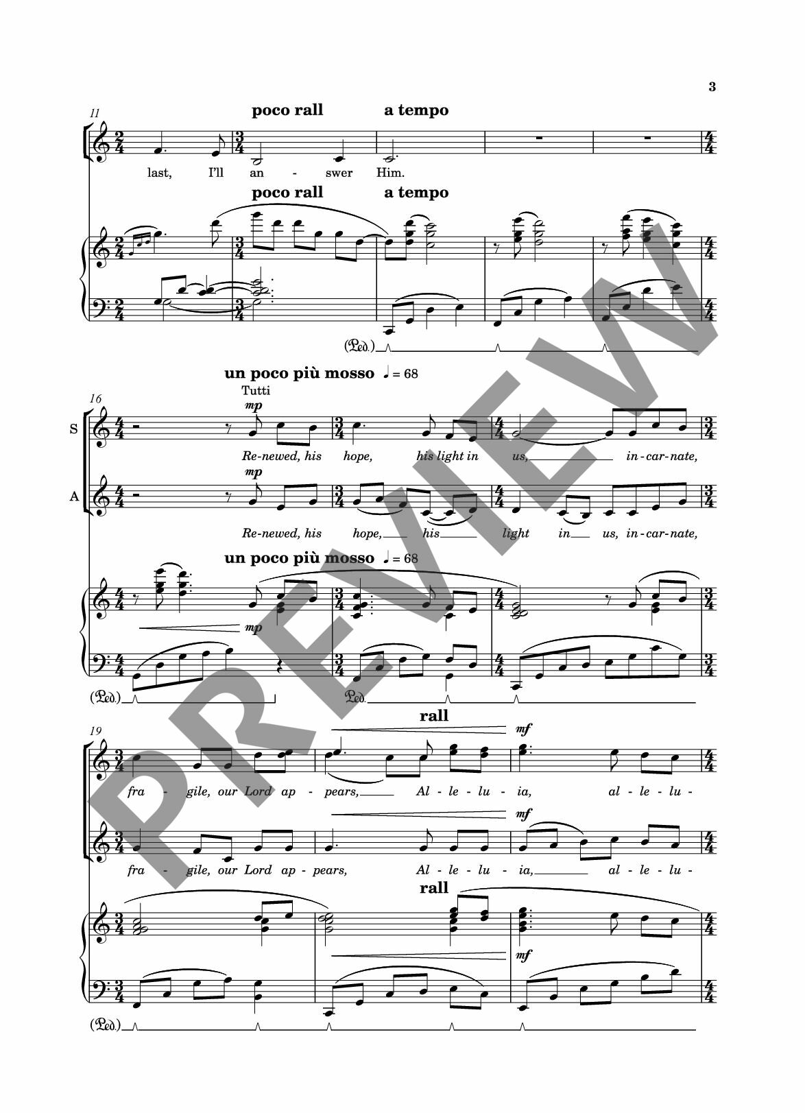 Beispielseite 4 zu His Light in us for mixed chorus (with divisi) and piano score (en)