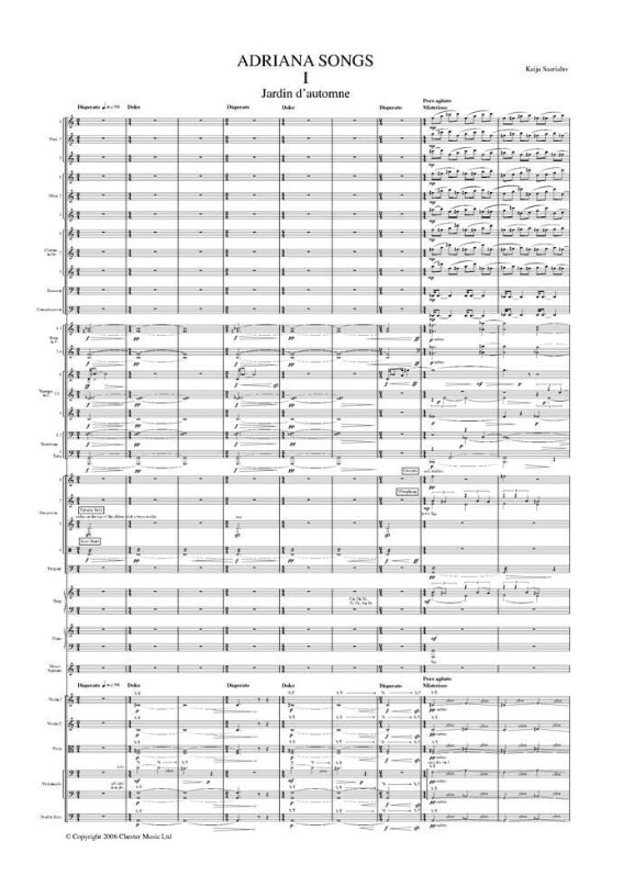 Beispielseite 1 zu Kaija Saariaho: Adriana Songs (Full Score) Orchestra Score