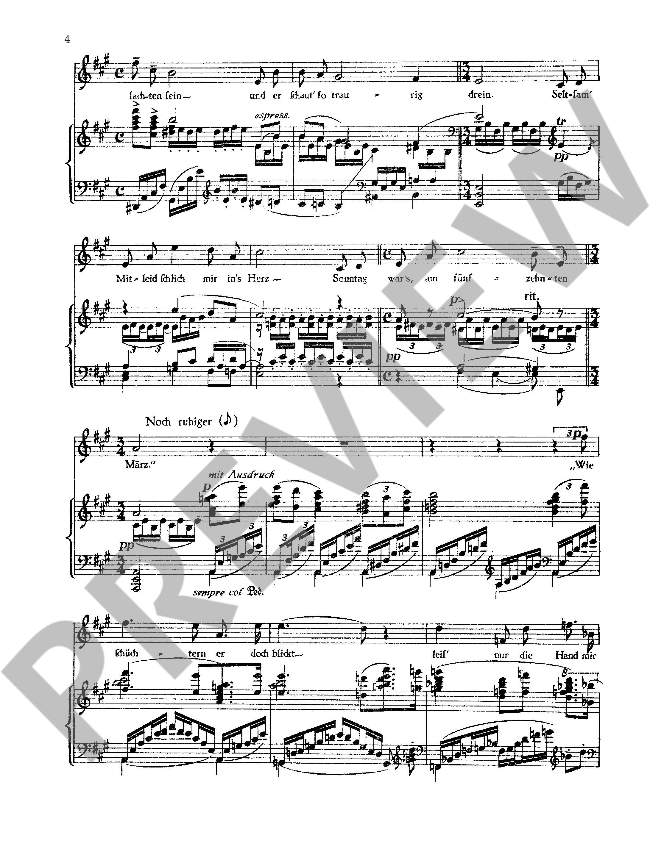 Beispielseite 3 zu Korngold, Erich Wolfgang, Tagebuchszene der Laura f�r Gesang und Klavier
