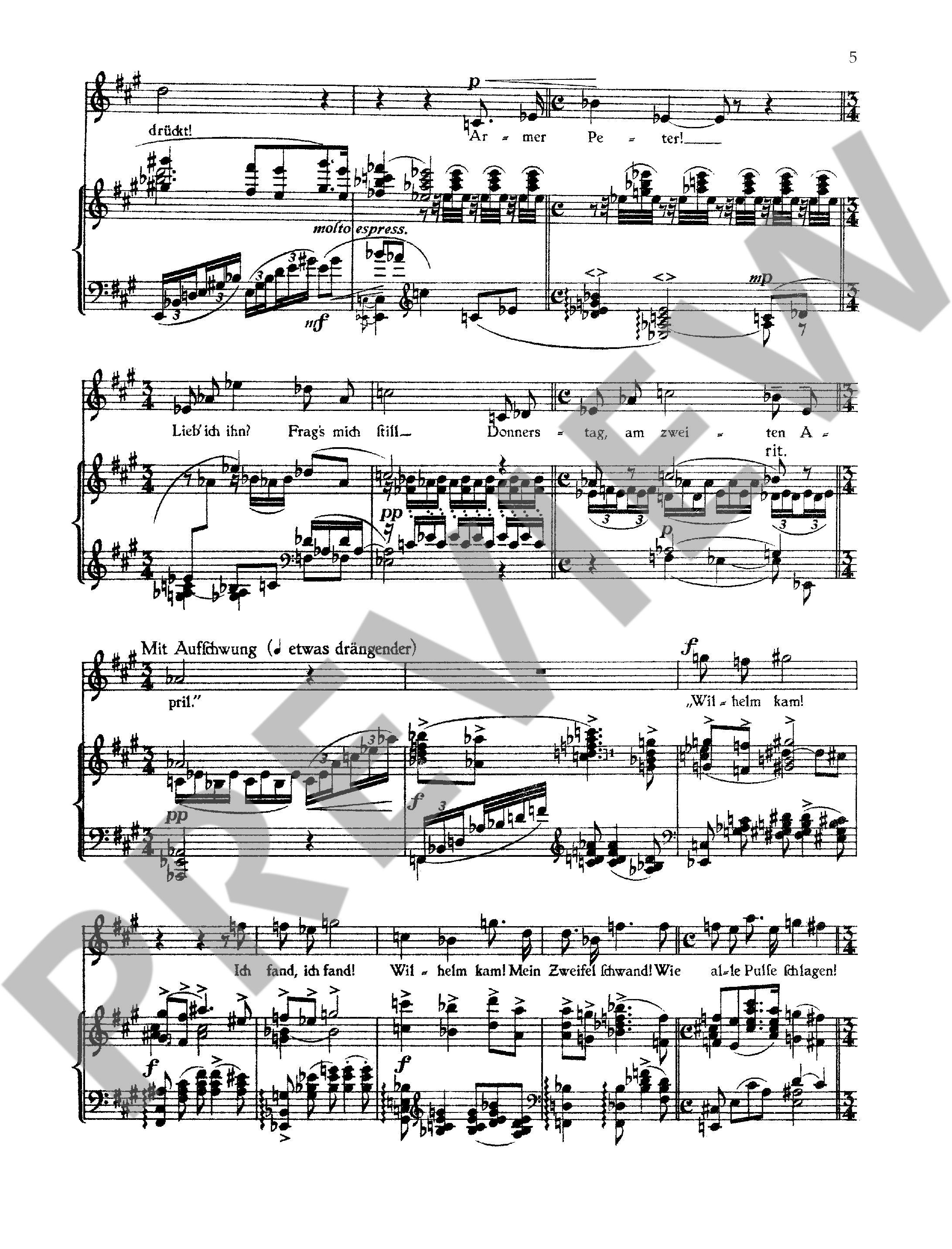 Beispielseite 4 zu Korngold, Erich Wolfgang, Tagebuchszene der Laura f�r Gesang und Klavier