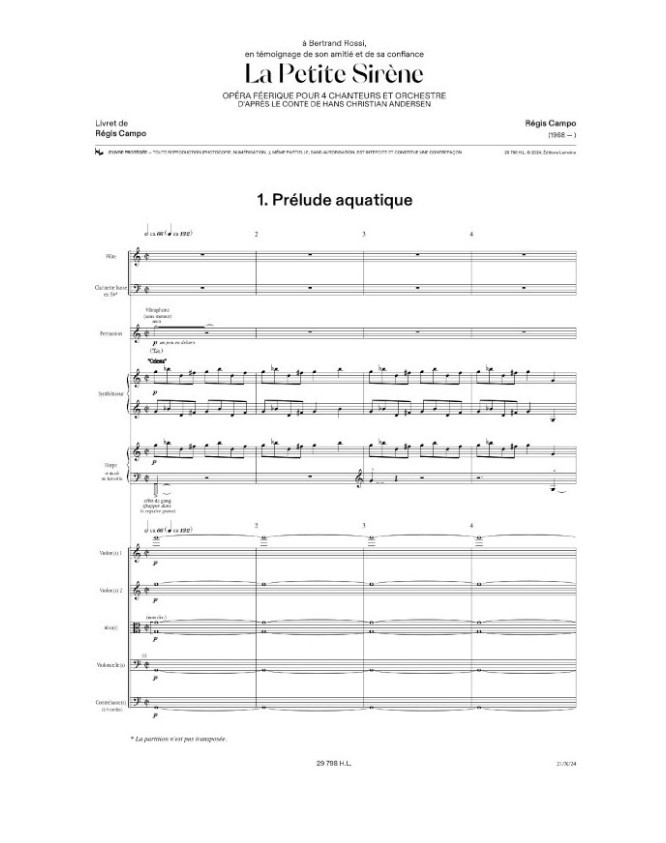 Beispielseite 1 zu La Petite Sir�ne Conducteur Voix solistes et orchestre
