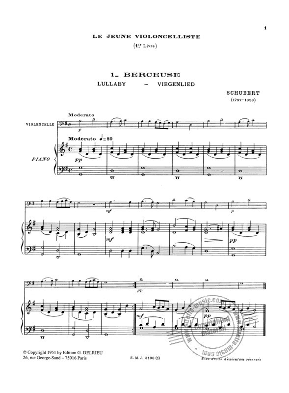 Beispielseite 1 zu Le jeune violoncelliste vol.1A pour violoncello et piano