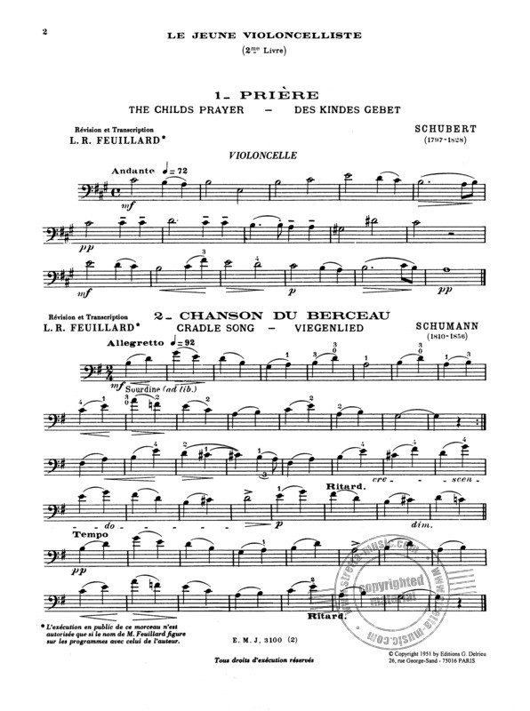 Beispielseite 2 zu Le jeune violoncelliste vol.2a  pour violoncelle et piano