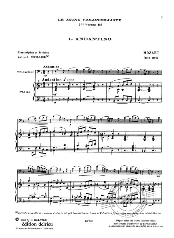 Beispielseite 1 zu Le jeune violoncelliste vol.2b pour violoncelle et piano