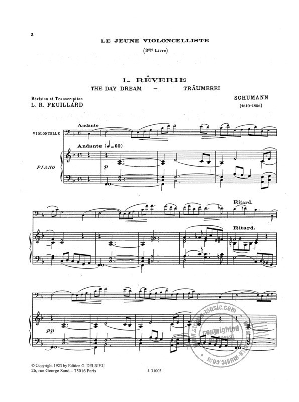 Beispielseite 1 zu Le jeune violoncelliste vol.3a pour violoncelle et piano