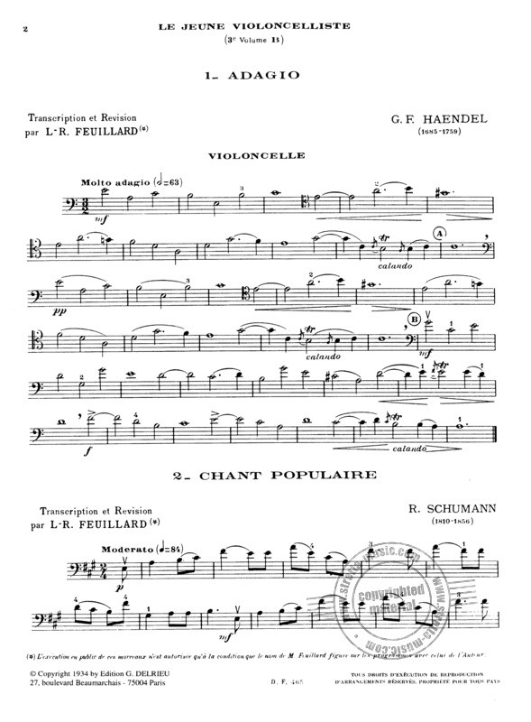 Beispielseite 1 zu Le jeune violoncelliste vol.3b pour violoncelle et piano