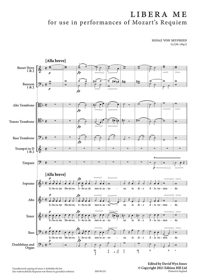 Beispielseite 1 zu Libera Me for mixed chorus and ensemble full score