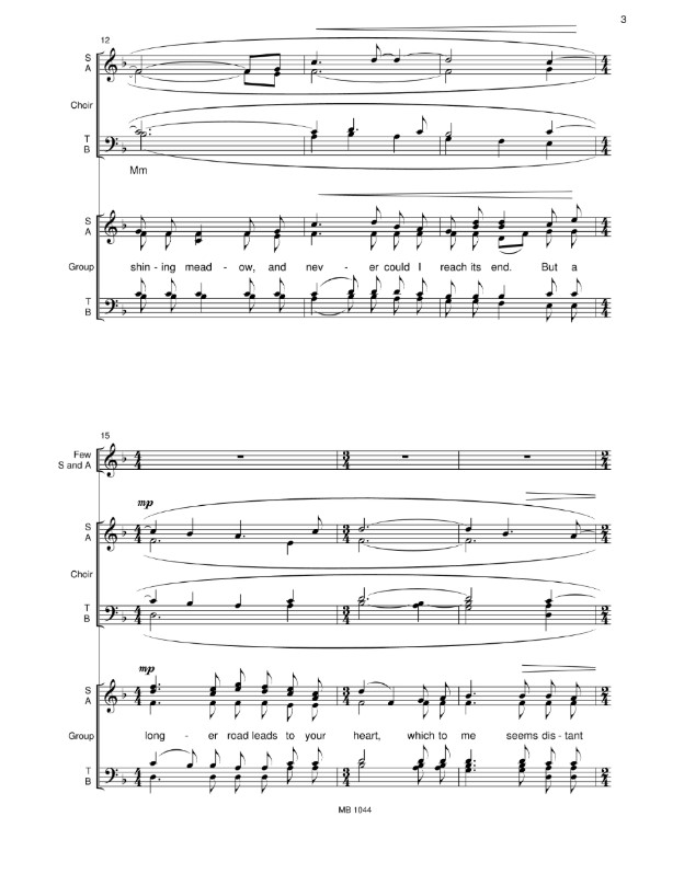 Beispielseite 2 zu Long Road for mixed chorus a cappella score (en)