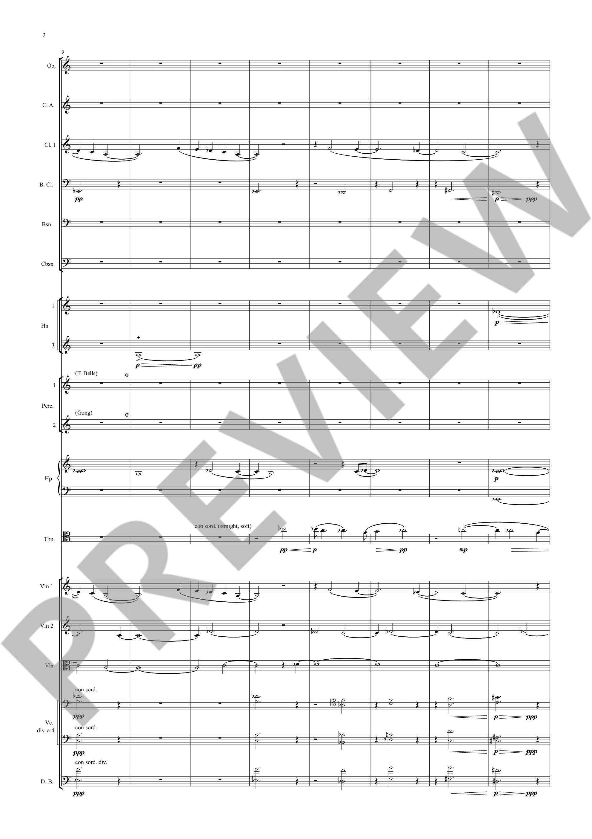 Beispielseite 2 zu Madonna of Silence for trombone and orchestra study score