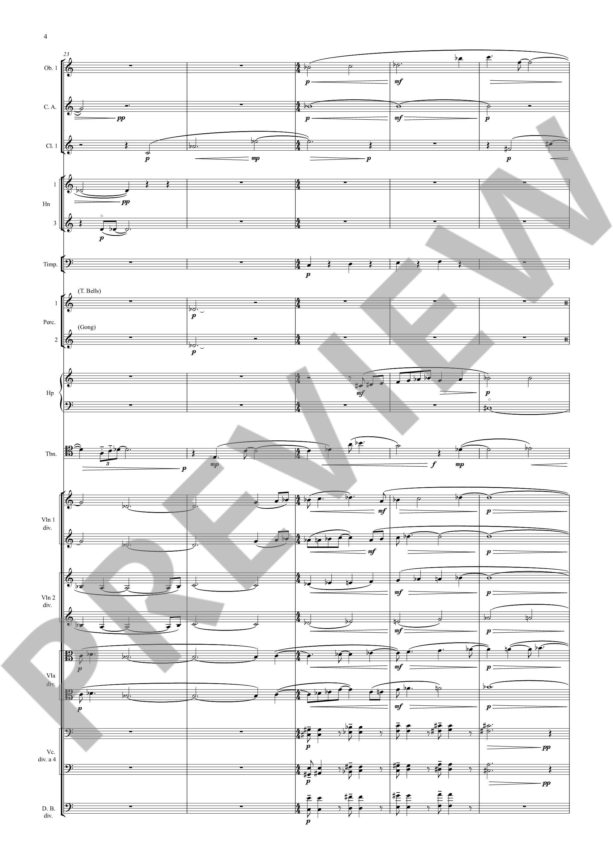 Beispielseite 4 zu Madonna of Silence for trombone and orchestra study score