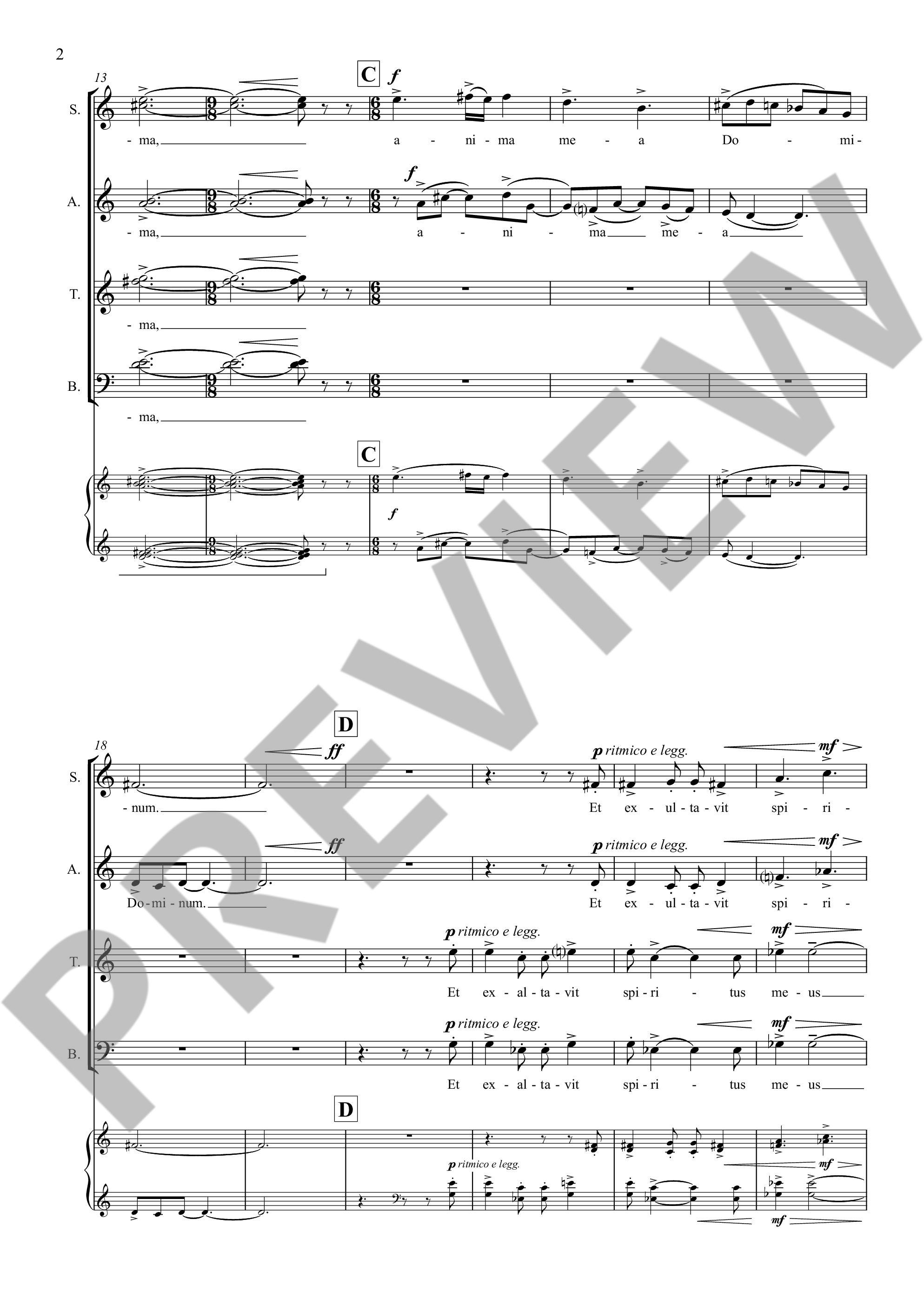 Beispielseite 2 zu Magnificat for mixed chorus a cappella score