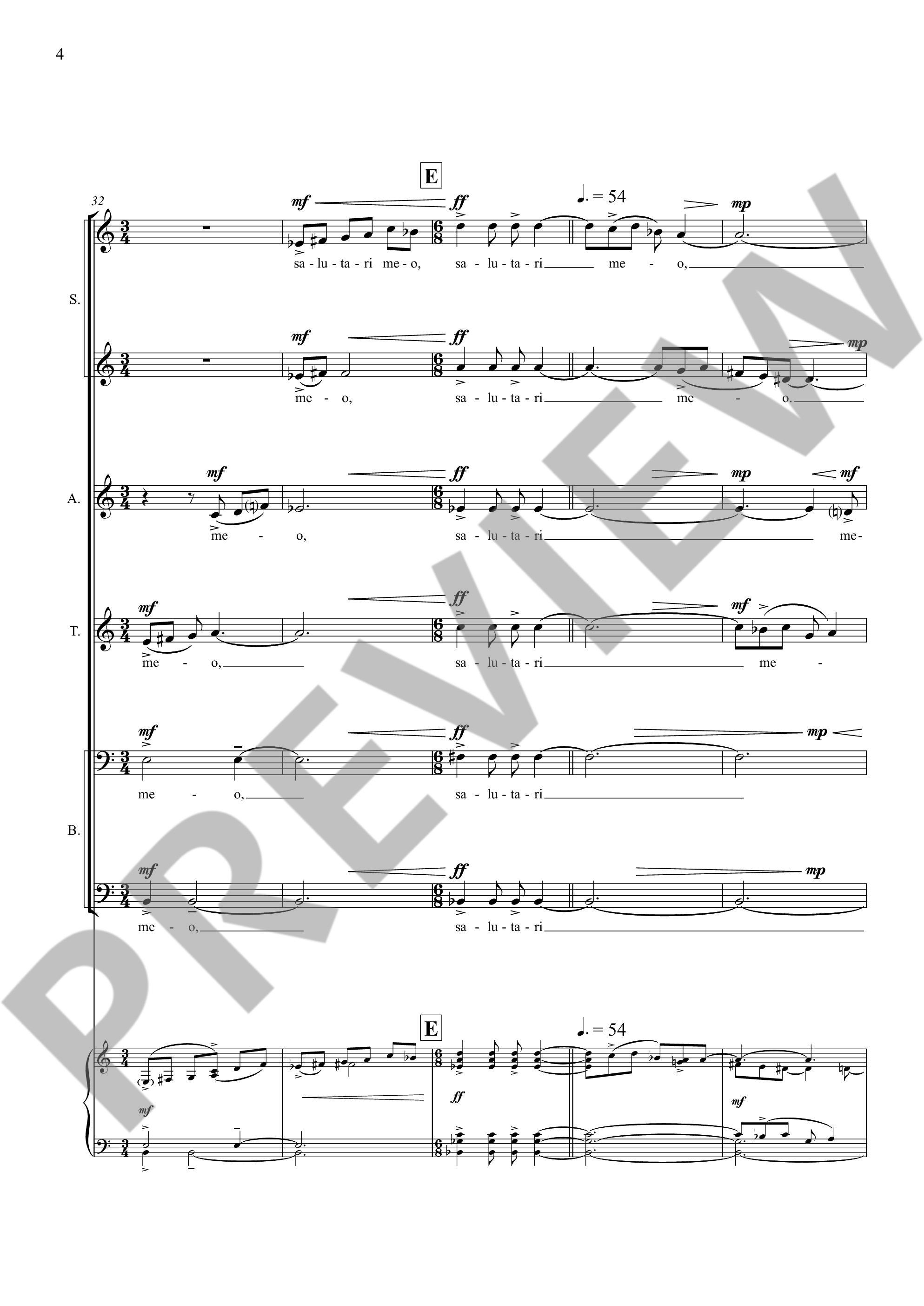 Beispielseite 4 zu Magnificat for mixed chorus a cappella score