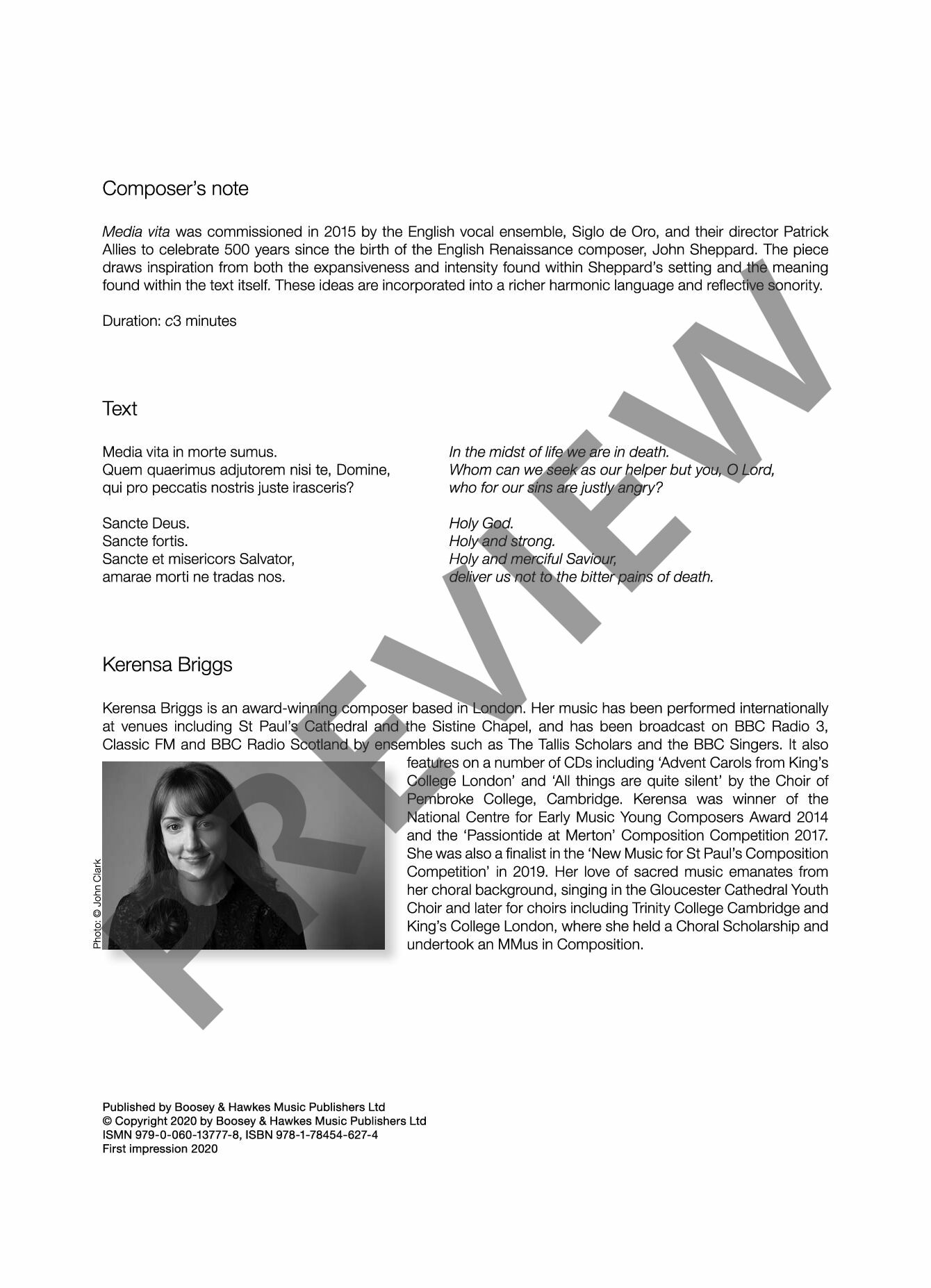 Beispielseite 3 zu Media vita for mixed chorus (SSAATTBB) a cappella vocal score (la)
