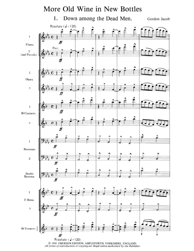 Beispielseite 1 zu More old Wine in new Bottles for 13 wind instruments score and parts