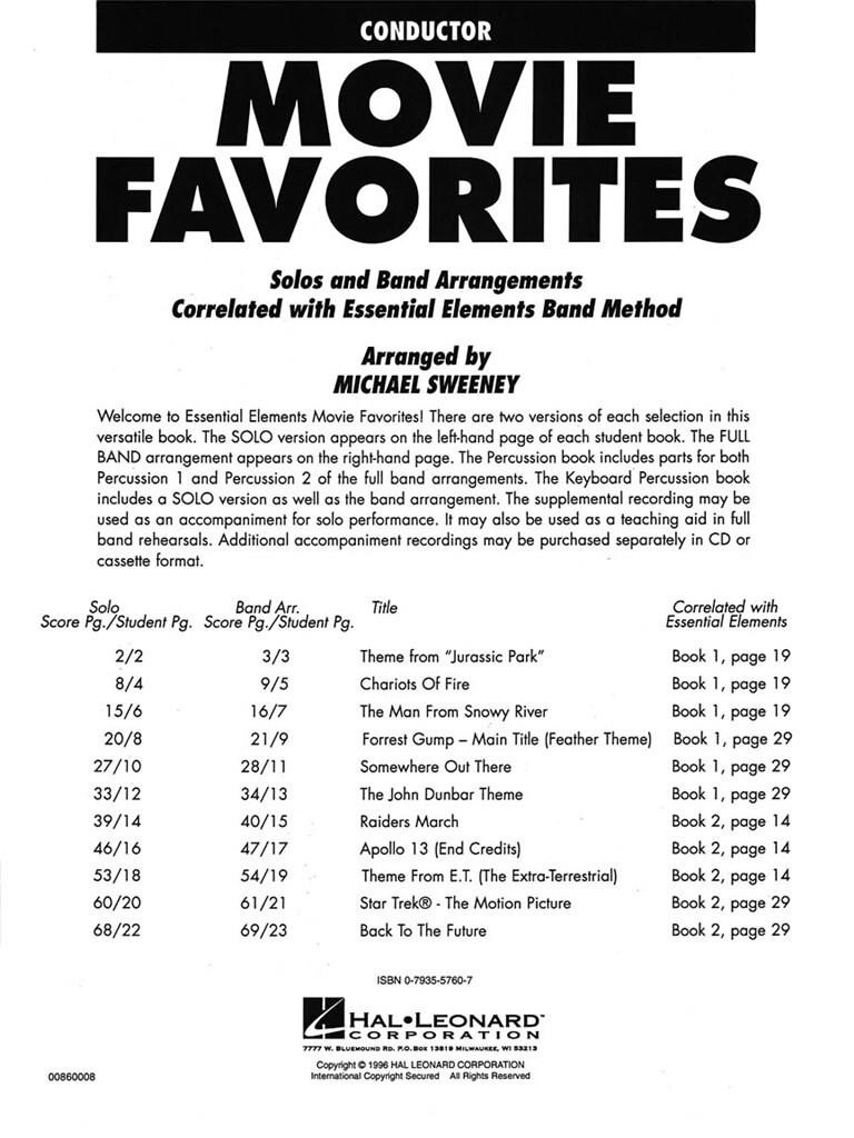 Beispielseite 1 zu Movie Favorites: for concert band conductor (score)