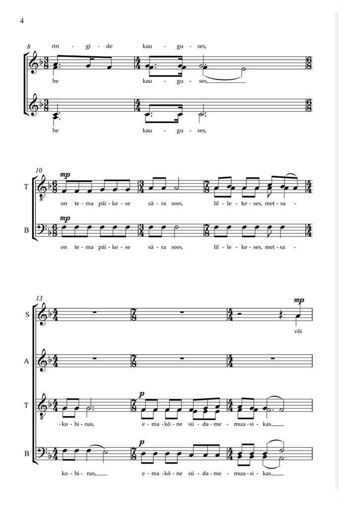 Beispielseite 2 zu Muusika (Music) for mixed choir divisi a cappella choral score (est)