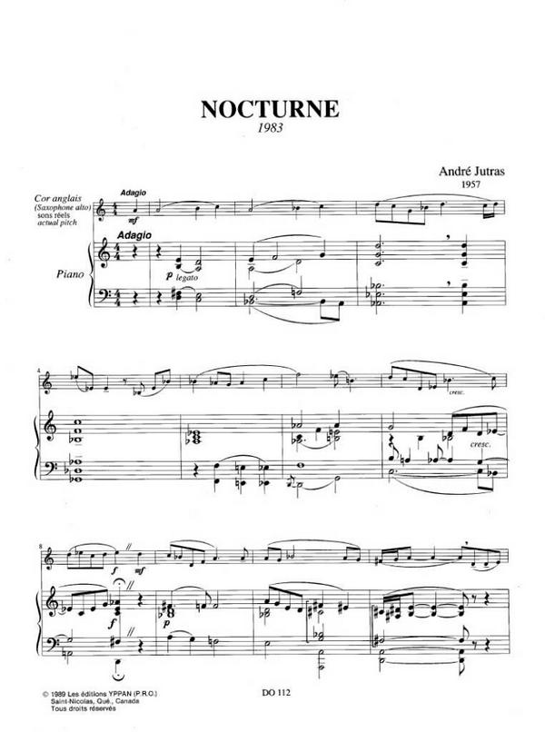 Beispielseite 1 zu Nocturne for english horn (saxophone) and piano score