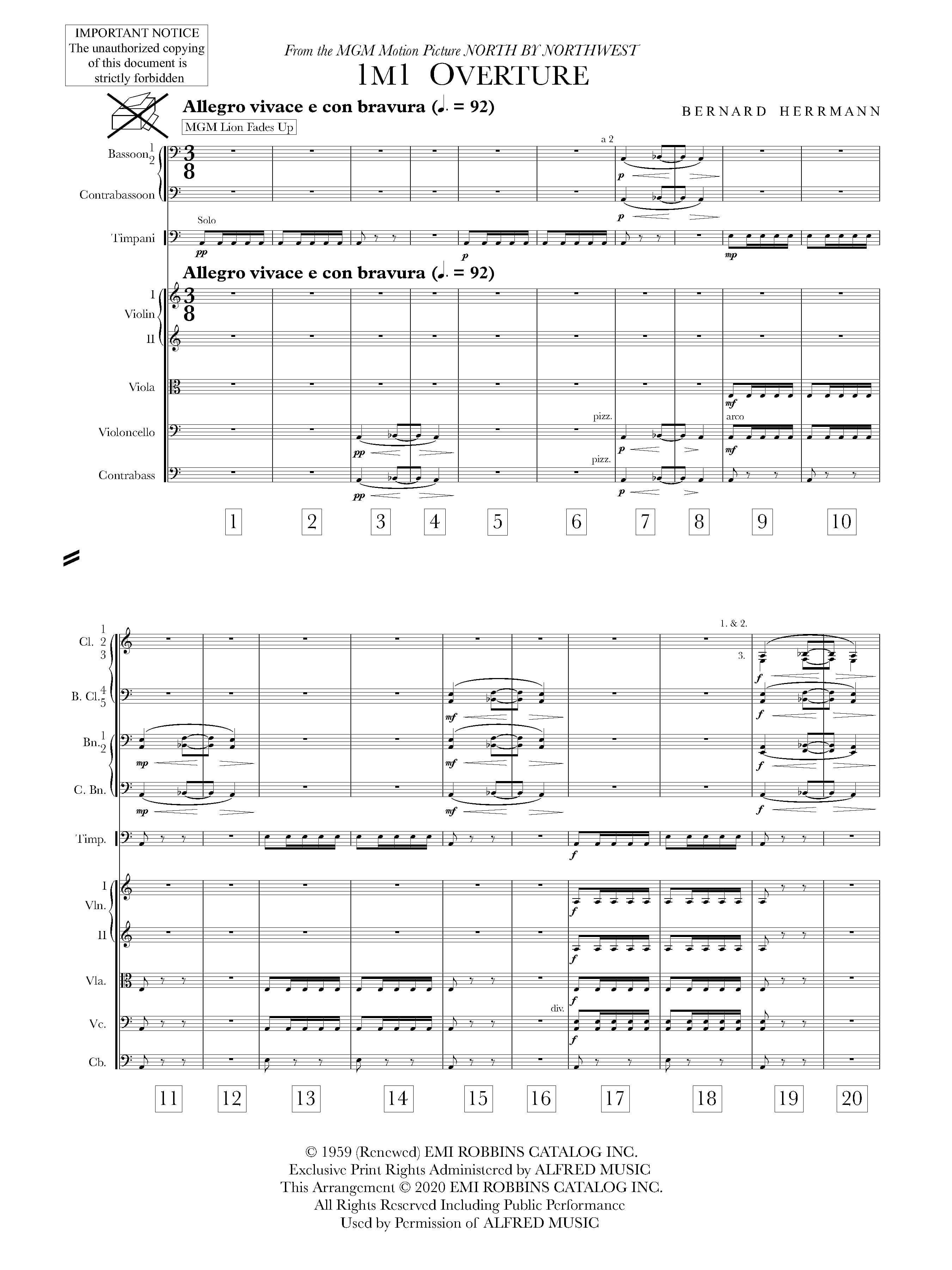 Beispielseite 2 zu North by Northwest for orchestra full score