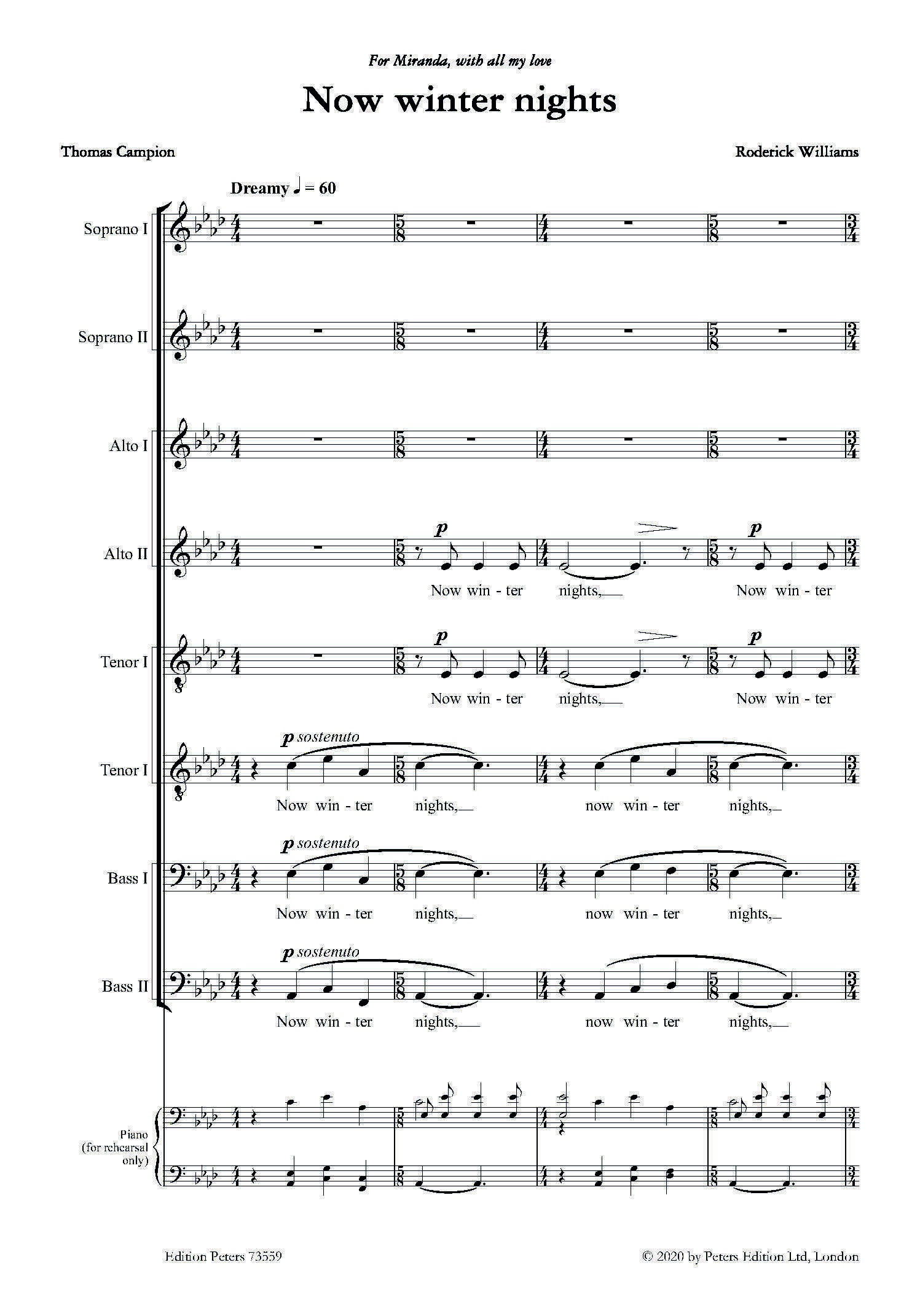 Beispielseite 2 zu Now Winter Nights for mixed chorus (SSAATTBB) score (en)