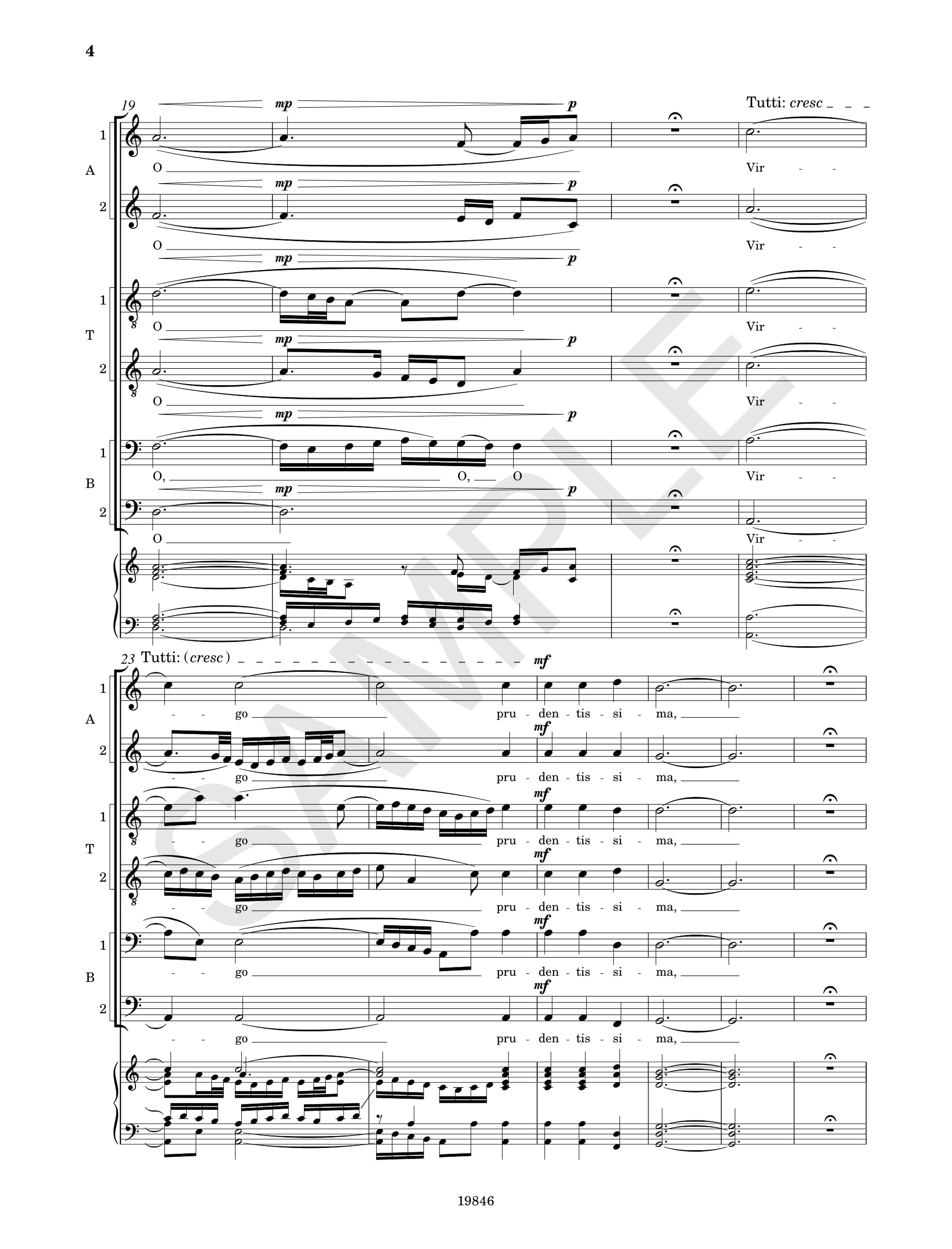 Beispielseite 4 zu O virgo prudentissima for mixed chorus a cappella score