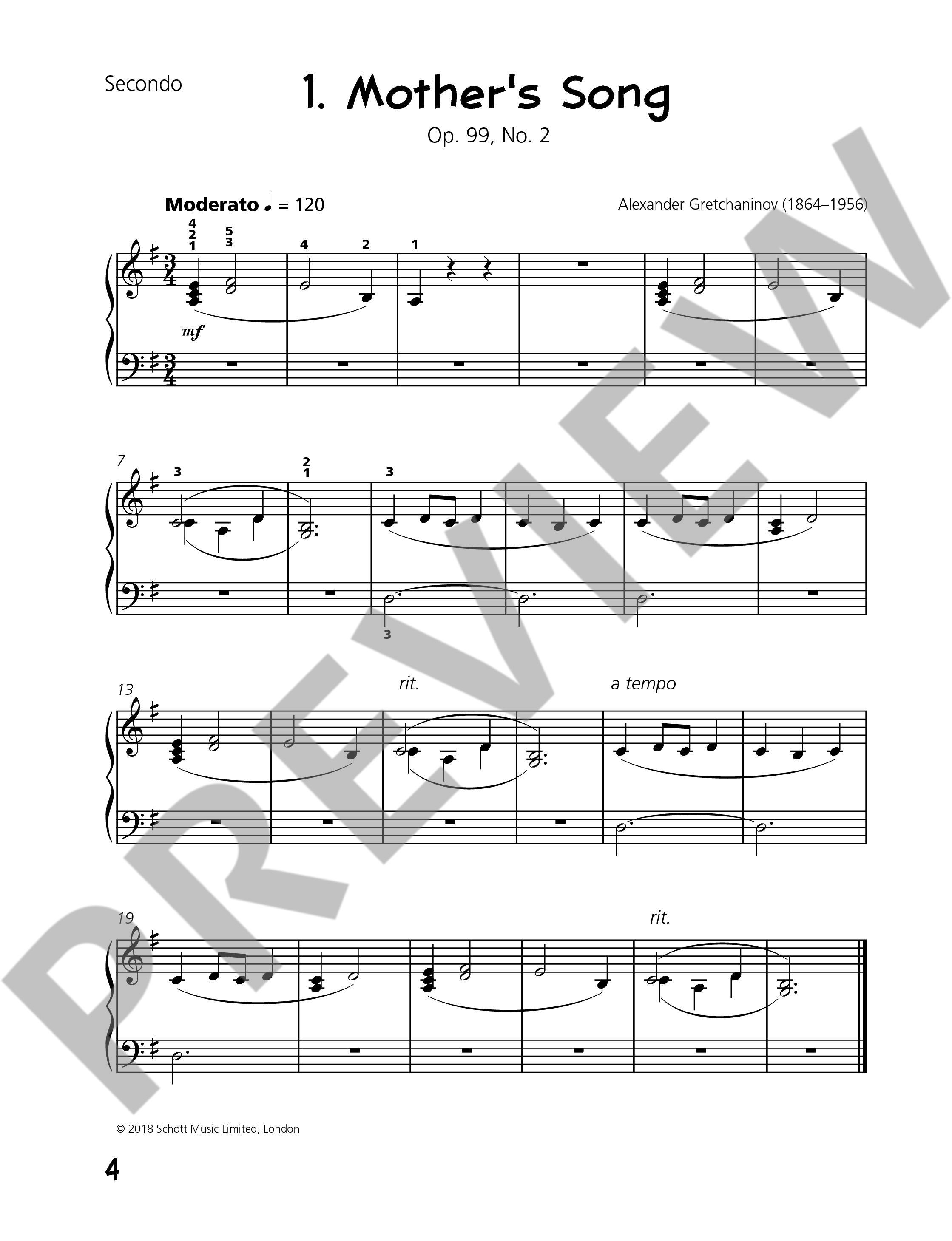 Beispielseite 1 zu Piano junior - Duet Book vol.4 for piano 4 hands (en) score