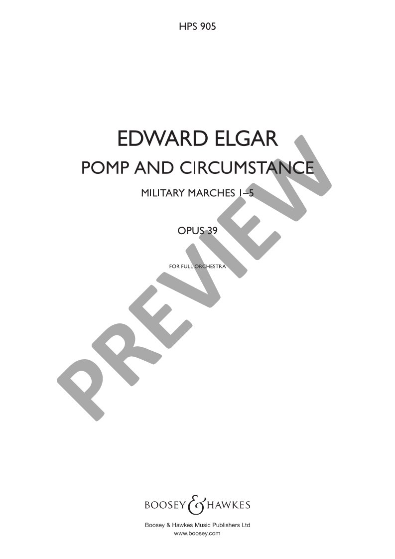 Beispielseite 1 zu Pomp and Circumstance op. 39 for orchestra study score