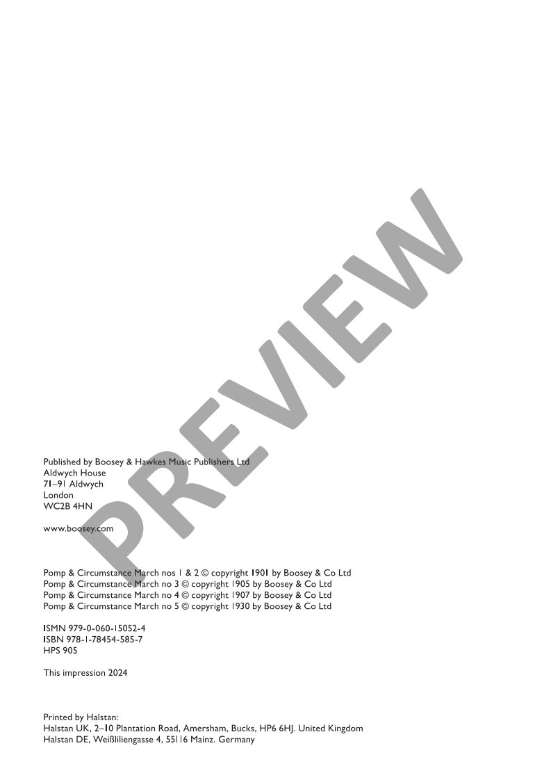Beispielseite 2 zu Pomp and Circumstance op. 39 for orchestra study score