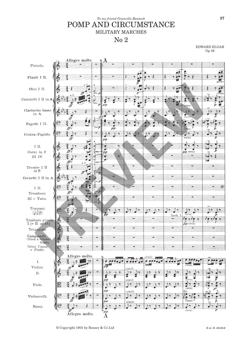 Beispielseite 6 zu Pomp and Circumstance op. 39 for orchestra study score