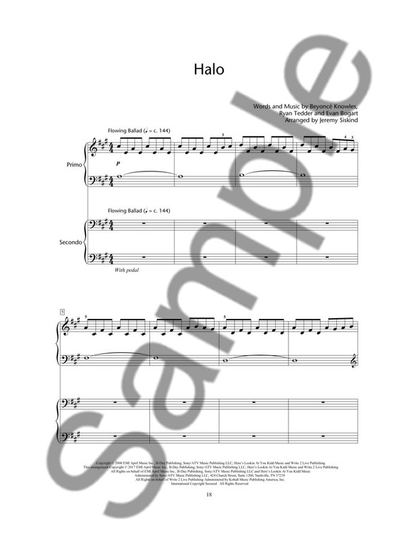 Beispielseite 1 zu Pop Hits for Piano Duet: for piano 4 hands score