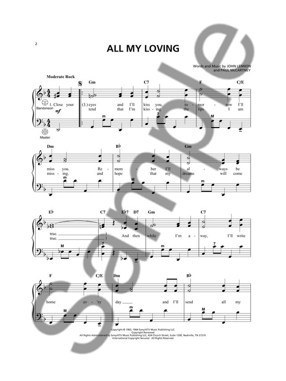 Beispielseite 1 zu Pop Standards: for accordion (with lyrics and chords)