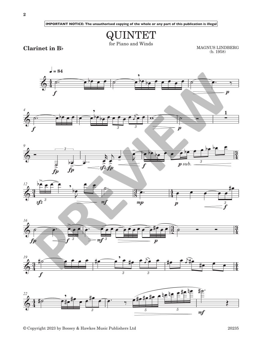 Beispielseite 10 zu Quintet for oboe, clarinet, horn in F, bassoon and piano score and parts