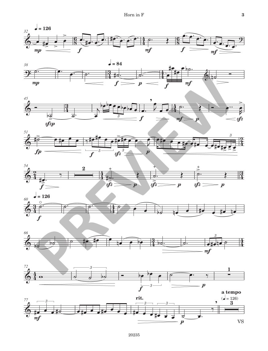 Beispielseite 13 zu Quintet for oboe, clarinet, horn in F, bassoon and piano score and parts
