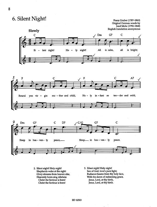 Beispielseite 1 zu Recorders for Christmas (+CD)  - 20 Christmas Carols for 1 or 2 descant recorders Score