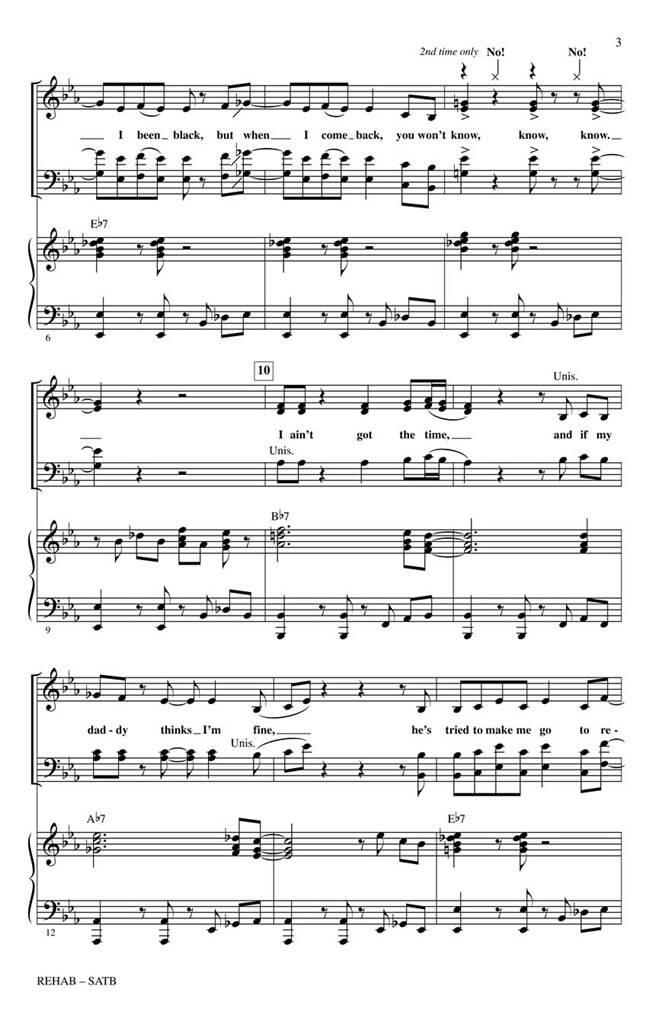 Beispielseite 2 zu Rehab for mixed chorus (SATB) and piano score