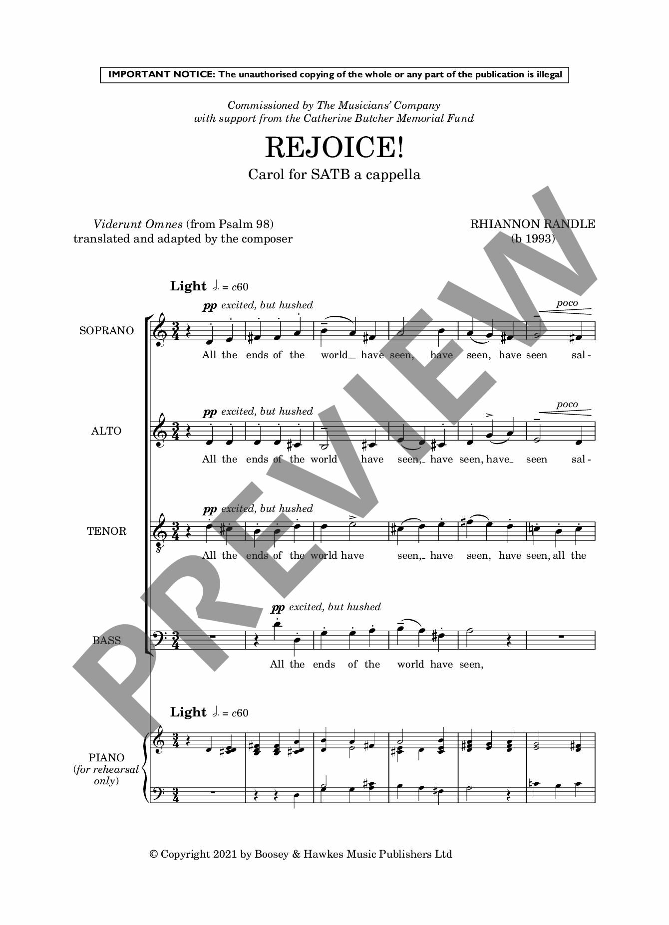 Beispielseite 1 zu Rejoice! for mixed chorus a cappella vocal score (en)